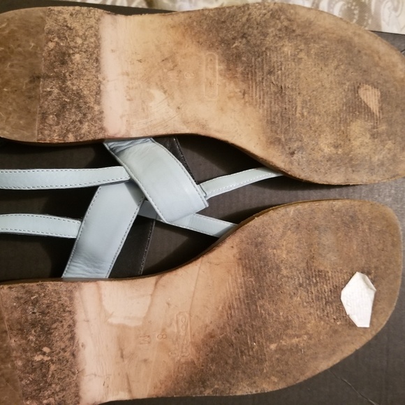 Powder Blue Coach sandals. - Picture 9 of 13